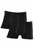 Schiesser Herren 2 PACK Boxershorts mit weichem Bund - Essentials, Schwarz_205222, 7/XL