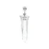 Starborn Bergkristall 925 Silber Anhänger Laser Quarz Brasilien 5cm Lang AAA Qualität Unbehandelt Naturkristall