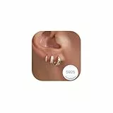 Halora Ohrringe Silber 925 Set Damen Kleine Creolen Ohrstecker Silber Hypoallergen Stapelbar Ohrringe Stecker Creolen Set Gifts Chunky Earrings for Women