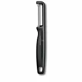 Victorinox Sparschäler 'Iota', Schäler für Gemüse, Obst, Zackenschliff, Zweischneidig, Extra Scharf, Swiss Made, schwarz