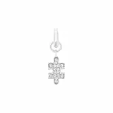 Amor Charm 925 Sterling Silber Damen Charms, mit Zirkonia synth., 2,1 cm, Weiß, Puzzleteil, Kommt in Schmuck Geschenk Box, 2038511