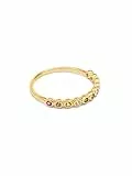 SINGULARU - Orbit Ring. Messing mit 18 Kt Vergoldeter Beschichtung und Zirkonia. Schmuck für Damen. Größe 16.