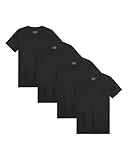 DANISH ENDURANCE Kurzarm Herren T Shirt aus Modal & Bio-Baumwolle, Rundhals-Ausschnitt, 1er, 2er oder 4er Pack Schwarz L