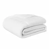 Amazon Basics Bettdecke Ganzjahr 300 GSM - Hypoallergene Steppdecke mit Daunenalternative Füllung, 135 x 200 cm, Weiß