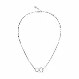 Guess Collier Pour Femme Avec cœur argenté JUBN04616JWRHT-U, Cristal