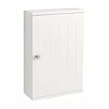 Relaxdays Hängeschrank Bad, 2 Fächer, HBT: 50 x 30 x 15 cm, Magnetverschluss, Landhausstil, schmaler Wandschrank, weiß