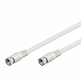 goobay SAT Antennenkabel 5m weiß, Koaxialkabel mit F-Stecker für TV und Receiver, doppelt geschirmt mit 80dB für DVB-S2 und HDTV - 50739