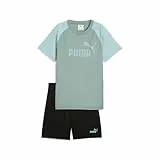 PUMA ESS No.1 Logo Poly Tee and Shorts Set B Green Moon