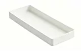 Amazon Basics Rechteckig, Kunststoff-Organizer, Halb-Zubehörablage, 23.8 x 8.3 x 2.5 cm, Weiß