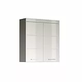 trendteam smart living - Amanda - Hängeschrank breit - Weiß/Weiß Hochglanz - 2 Einlegeböden - (BxHxT) 73 x 77 x 23 cm - kratzfest