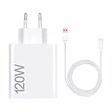 Xiaomi HyperCharge Combo (Type-A), Ladegerät, 120 W, USB-Anschluss, USB-C-Kabel, intelligente Identifikation von Geräten, Weiß (ES-Version)