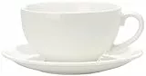 Maxwell & Williams , Porzellan, Weiße Tasse und Untertasse Cappuccino Basic