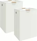 2 Stück Wäschekorb mit Henkel, 80L Faltbarer und Waschbarer Wäschekorb für Waschküche & Badezimmer, Aufbewahrungskorb Kinderzimmer, Effiziente Wäscheaufbewahrung