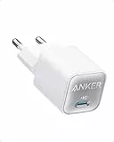 Anker USB C GaN Ladegerät 30W, 511 Ladegerät (Nano 3), PIQ 3.0 PPS, Für iPhone 16/15/15 Pro/15 Pro Max/14 Pro/14 Pro Max, Galaxy, Pixel 4/3, iPad (Ohne Ladekabel)
