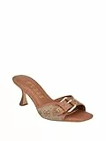 GUESS Damen Dista Sandale mit Absatz, Beige/Brown 210, 38.5 EU