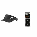 HEAD Damen Pro Player Womens Vizier Kopfbedeckungen, Schwarz, Einheitsgröße EU & Schweißband 2.5 Zoll