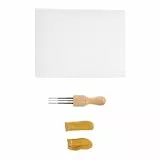 Housoutil Filznadel 8 Stück mit Edelstahlnadeln Fingerlingen und Holzgriff Selbstgemacht Nadelfilz Zubehör für Wollfilzprojekte Wiederverwendbar und Langlebig Zufällige Zufällige Farbe