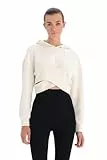 Dagi Women's Ecru Long Sleeve Hooded Oversize Sweatshirt, Ecru,M