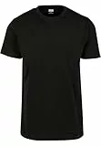 Urban Classics Herren Basic Tee – Kurzarm T Shirt mit Rundhalsausschnitt in regulärer Passform für Freizeit Sport Alltag und Streetwear Outfits,Schwarz,L