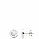 Jewels by Leonardo Damen-Ohrstecker silber mit weißer Perle I Ohrring klein aus Edelstahl mit Gravur