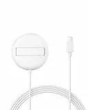 Belkin Magnetisches Kabelloses Ladegerät (15W) mit Ständer – zertifiziertes MagSafe Ladegerät, Qi2 Ladestation für iPhone 16, 15, 14, Samsung Galaxy S25, S24, AirPods usw. (ohne Netzteil) – Weiß