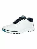 Skechers Herren Tempo wasserdichte Golfschuhe Sneaker, White Synthetic/Navy Trim/Blue Trim, 45 EU