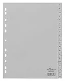 Durable A-Z Register (A4, geprägte Taben, 20tlg., aus PP, volldeckend) 20 Stück, grau, 651010