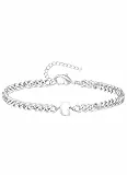 TOLOWOBK Armband Herren mit Buchstaben, Silber Edelstahl Panzerkette Armband Männer Jungen A-Z Buchstabe Armbänder für Herren Junge Einschulung Geburtstag Geschenk für Sohn Enkel Neffe Bruder