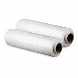 V1 Trade Stretchfolie Transparent Strechfolienrolle - 2 Wickelfolie - Handstretchfolie 350m/50cm Verpackungsmaterial - Verpackungsfolie auf Rolle - Folie Für Möbel - Folien Für Umzug - Umzugsfolie