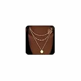 FENNELISA 3Pcs Halskette Damen, Layered Gold Kette Hypoallergen Lange Kette Silber 925 Verstellbarer Wasserfest Goldkette Damen