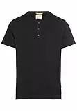 camel active Herren Kurzarm Henley T-Shirt mit Knopfleiste Schwarz, Menswear-XL