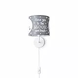Paco Home Wandlampe Kinderzimmer Stofflampenschirm Rund Wandleuchte Babyzimmer Mond Sterne E14