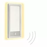 TELEFUNKEN - LED Außenwandleuchte, Außenwandlampe mit Bewegungsmelder, inkl. Dämmerungssensor, Backlight Effekt, 16 Watt, 2.000 Lumen, IP44, Rechteckig, Silber, 280x150x45mm (LxBxH)