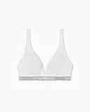 Emporio Armani Damen Logoband Triangle Bra Gepolsterter BH, grau, L