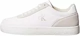 Calvin Klein Herren Cupsole Sneaker Classic Canvas Low Top, Weiß (Bright White/Eggshell), 42