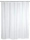 WENKO Duschvorhang Uni Weiß 180 x 200 cm - wasserdicht, pflegeleicht, Polyethylen-Vinylacetat, 180 x 200 cm, Weiß