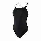 Speedo Women's Eco Endurance+ Thinstrap 1 Piece Swimsuit | Athletic Fit | Classic Design| Recycled Fabric | Chlorine Resistant | Extra Flexibility, Black, 36