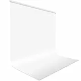 UTEBIT Foto Hintergründe Weiß, 2mx3m Fotohintergrund Weiß Fotografie Schlicht Anti-Falten Fotowand Hintergründe Polyester Faltbare Back Drop für Fotoshooting Videoaufnahme (Kühl Bügeln)