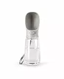lionto Wasserflasche für Hunde und Katzen, 500ml, Hundetrinkflasche tragbar und auslaufsicher aus lebensmittelechtem ABS-Kunststoff mit Verriegelung, spülmaschinenfest, perfekt für Unterwegs, grau