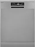 Sharp QW-NA25GF44BS-DE Freistehender Geschirrspüler 60cm / B / 14 Maßgedecke mit Besteckschublade / 8 Programme mit Automatikprogrammen/Halbe Beladung/Startzeitvorwahl/AquaStop/Silber