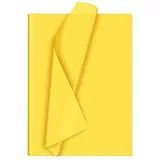 Morcheiong 60 Blatt Gelbes Seidenpapier, Kunst Geschenkverpackung, Seidenpapier Großpackung für Bastelarbeiten, Blumen, Geburtstag, Herbst, Erntedankfest, Party, Festival (50 x 37 cm)