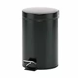 kela Kosmetikeimer schwarz 3l, Metall Tretmülleimer Badezimmer, Badmülleimer mit Inneneimer und Tragehenkel, MONACO, Mülleimer schwarz matt