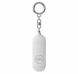 Persönlicher Sicherheitsalarm, Artikelfinder, Ortungs-Tracker – 130 dB laute Sirene – Stroboskop-SOS-LED-Licht – funktioniert mit ios Find My, eingebauter wiederaufladbarer Akku, Weiß