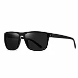 TIANYESY Sonnenbrille Herren polarisiert klassische Vintage Sonnenbrille Schutz für das Fahren Angeln Radfahren (Mattschwarzer Rahmen/graue Linse)