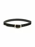 PIECES Damen Pcjuva Suede Jeans Belt Noos G rtel, Black/Detail:w Brushed Gold Buckle, 75 EU
