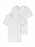 Schiesser Herren 2 Pack Unterhemd Rundhals Mit Arm - 95/5 Organic Unterwäsche, Weiss_174997, M EU