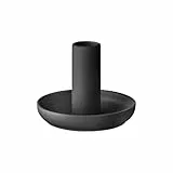 blomus Kerzenhalter -Vela- | Kerzenständer aus Steingut | Ø 11 x 9H cm | Farbe Black | Tischdeko & Wohnaccessoire