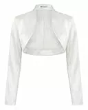 Bolerose formal Satin Langen Ärmel Bolero (Elfenbein, XS)