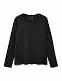 VERO MODA Damen Vmpaulina Ls T-Shirt Ga JRS Noos, Black, XS