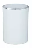WENKO Kosmetikeimer Mod. Inca 5 Liter Abfallbehälter mit Deckel für Gäste-WC Badezimmer Mülleimer Kunststoff BPA-frei Weiß Ø 18,5 x 25,5 cm
